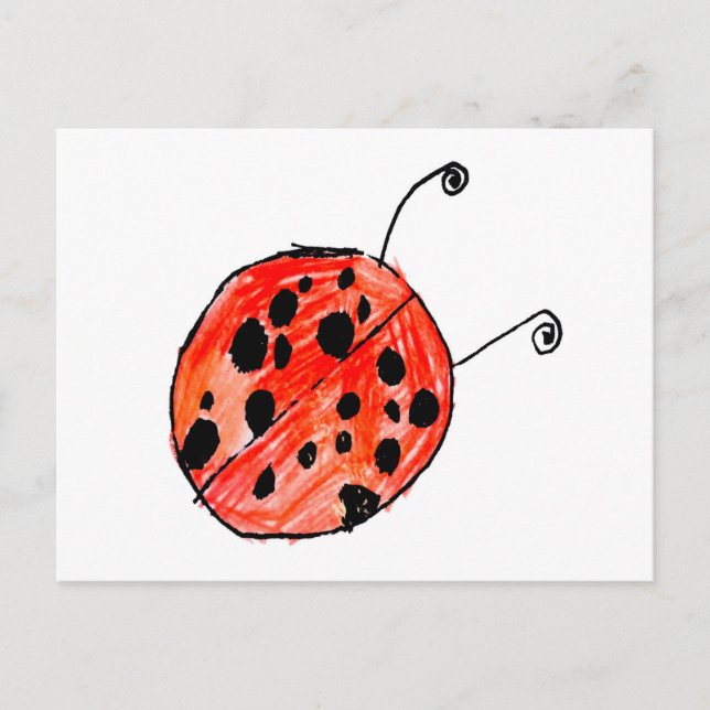 Invitation Carte Postale Ladybug (Devant)