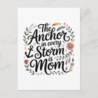 Invitation Carte Postale L'ancre dans chaque tempête est maman