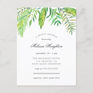 Invitation Carte Postale L'aquarelle tropicale part de la Fête de la mariée