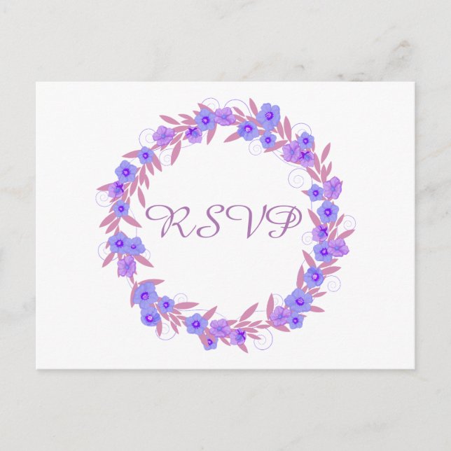 Invitation Carte Postale Lavande de germes florales RSVP (Devant)