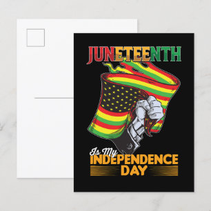 Invitation Carte Postale Le 11° Jour de l'Indépendance Liberté Noire