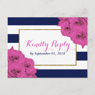 Invitation Carte Postale Le Chic Moderne Luxe Mariage Collection Rose Roses