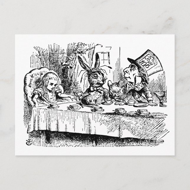 Invitation Carte Postale Le Tea Party de Mad Hatter (Devant)