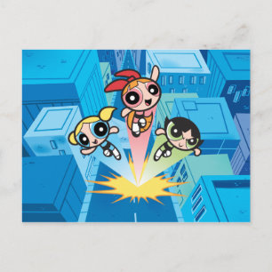 Invitation Carte Postale Les Filles Powerpuff Se Lancent Dans L'Air