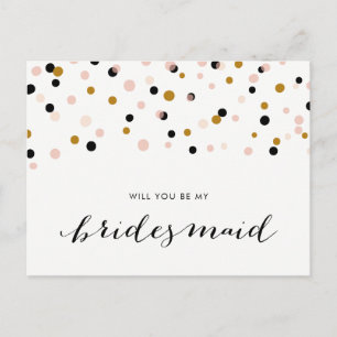 Invitation Carte Postale Les Points ModerConfetti Roses Serez-Vous Ma Femme