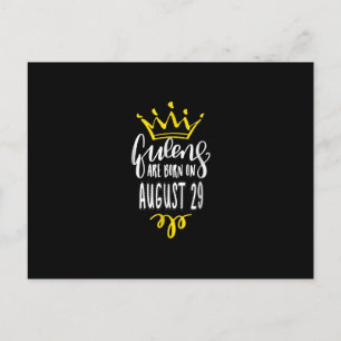 Invitation Carte Postale Les Reines Naissent Le 29 Août Cadeau D'anniversai