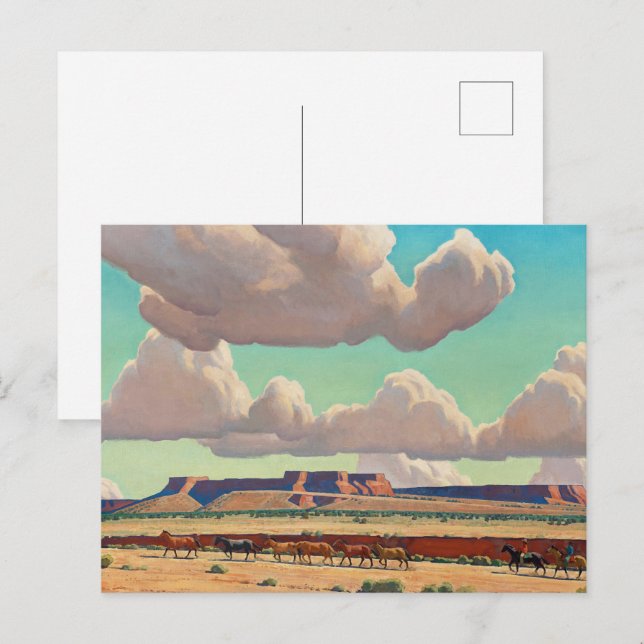 Invitation Carte Postale Les vastes terres de Navajo par Maynard Dixon (Devant / Derrière)