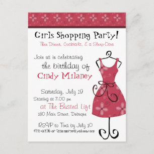 Invitation Carte Postale L'invitation à la robe