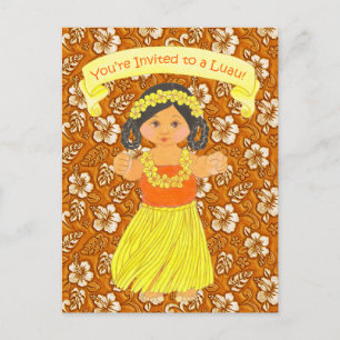 Invitation Carte Postale L'invitation de Luau carde la partie de danse
