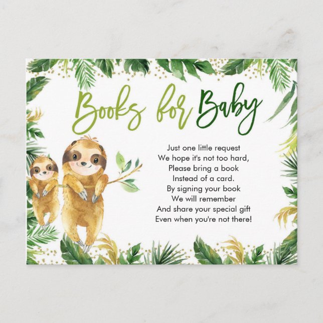 Invitation Carte Postale Livres de Baby shower de fentes pour garçon tropic (Devant)