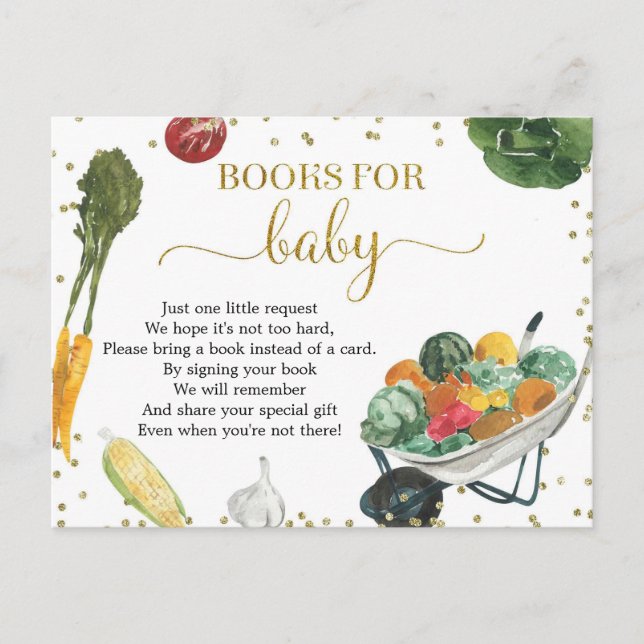 Invitation Carte Postale Livres de Marché Fermier Pour Bébé (Devant)