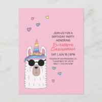 Llamacorn fête moderne mignonne anniversaire