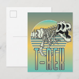 Invitation Carte Postale logo de T-REX dessiné