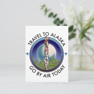 Invitation Carte Postale logo de voyage en Alaska