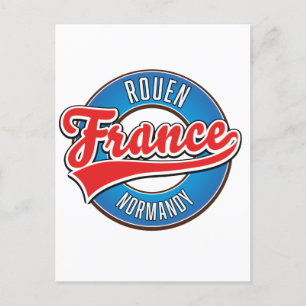 Invitation Carte Postale Logo rétro de Rouen Normandie France