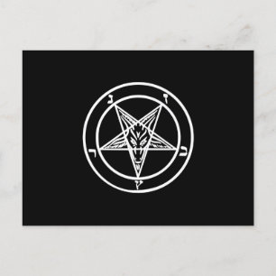 Invitation Carte Postale Logo satanique de chèvre de pentagramme inversé de