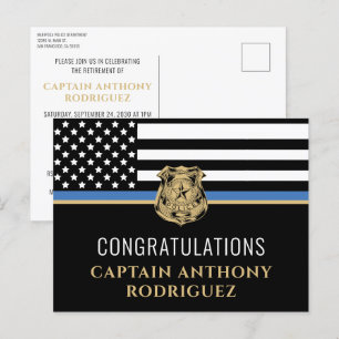 Invitation Carte Postale Loi sur la ligne bleue fine Police de la retraite 