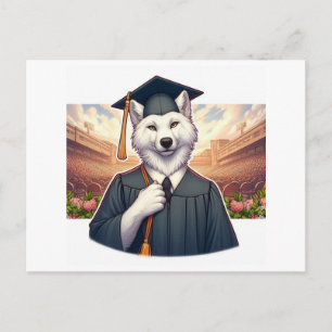 Invitation Carte Postale Loup diplômé