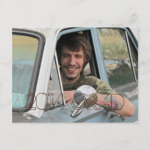 Invitation Carte Postale Lycée Photo Graduation Party Grunge Brown