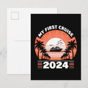 Invitation Carte Postale Ma première croisière 2024