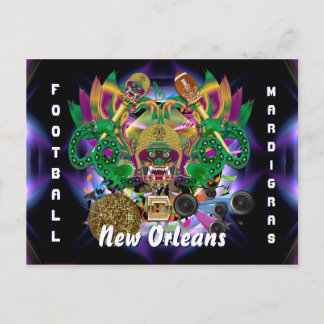 Invitation Carte Postale Mardi Gras Football King View Conseils s'il vous p