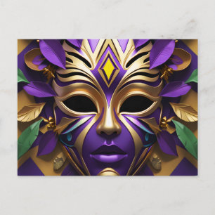 Invitation Carte Postale Mardi Gras Masque 1 Esprit Carnaval