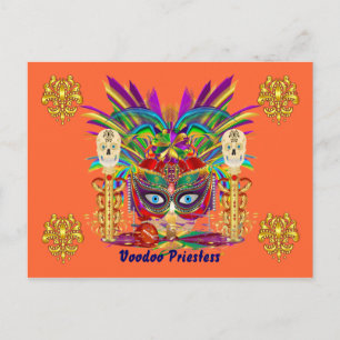 Invitation Carte Postale Mardi Gras Mojo Priestess Voir les notes