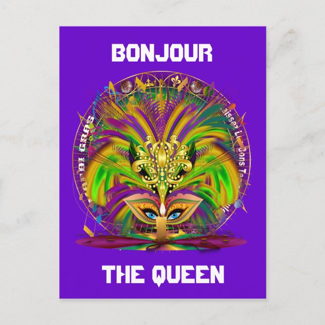 Invitation Carte Postale Mardi Gras Party Combo Pack Choisir 3 designs (Devant)