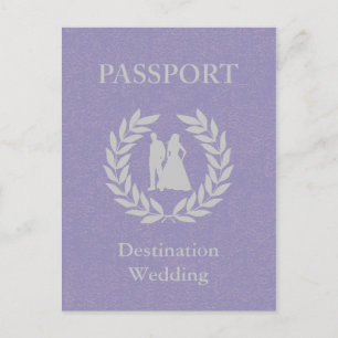 Invitation Carte Postale mariage à destination passeport