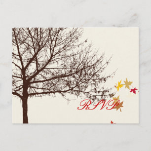 Invitation Carte Postale Mariage de automne RSVP PixDezines