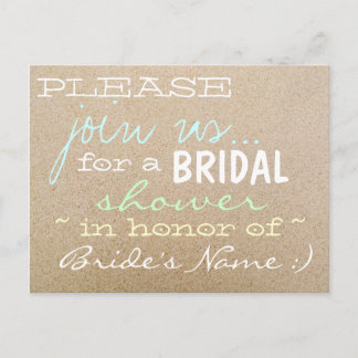 Invitation Carte Postale Mariage de plage/Invitations de douche nuptiale da