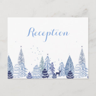 Invitation Carte Postale Mariage d'hiver aux flocons de neige en aquarelle 