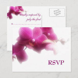 Invitation Carte Postale Mariage d'orchidées roses RSVP
