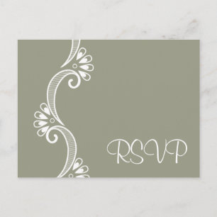 Invitation Carte Postale Mariage élégamment asiatique RSVP