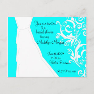 Invitation Carte Postale Mariage Gown