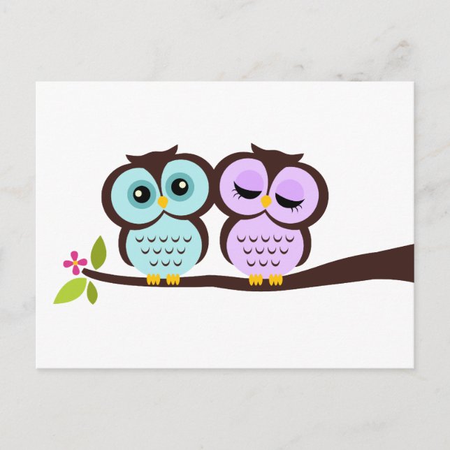 Invitation Carte Postale Mariage Lavender et Mint Ows (Devant)