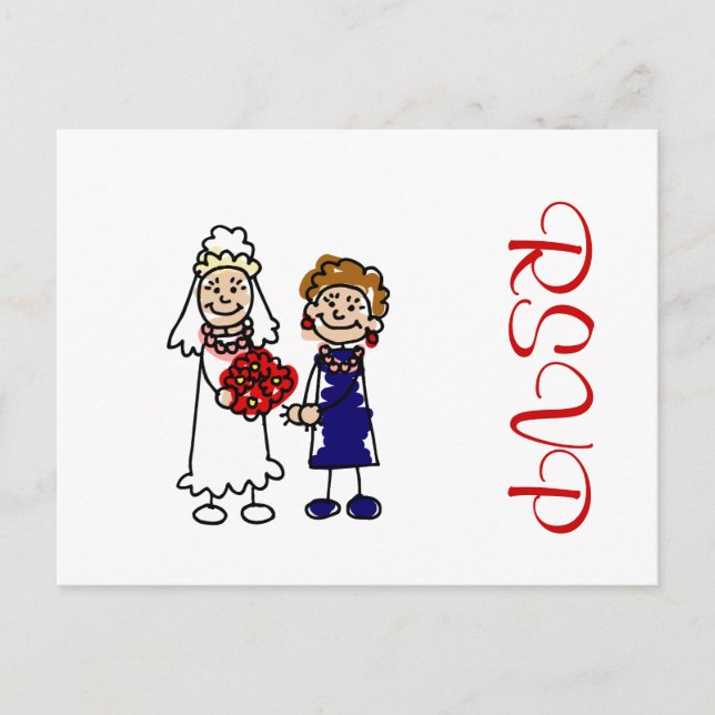 Invitation Carte Postale Mariage lesbien One Bride (Devant)
