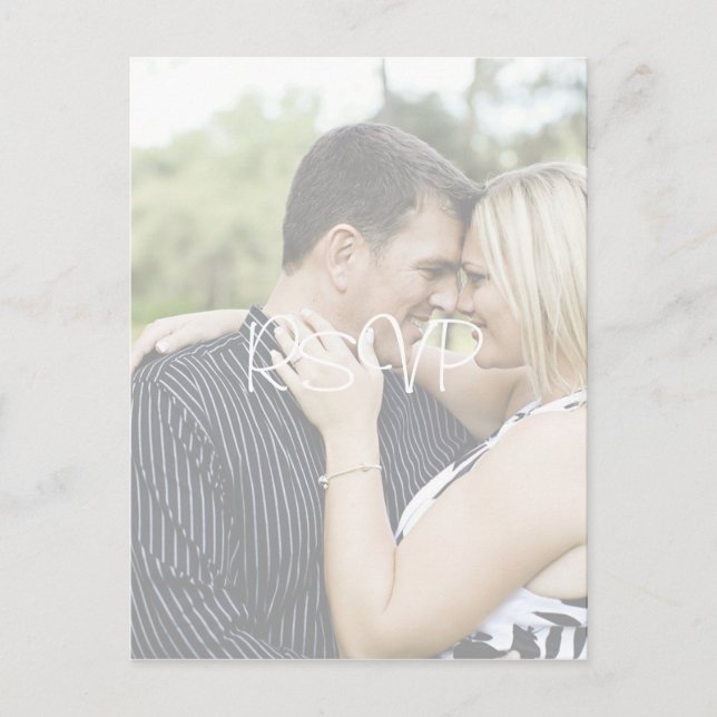 Invitation Carte Postale Mariage personnalisé RSVP avec photo (Devant)