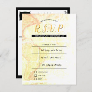 Invitation Carte Postale mariage pirate inserts rsvp