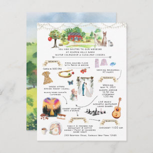 Invitation Carte Postale Mariage Week-end Ashton Hills Itinéraire Invitatio