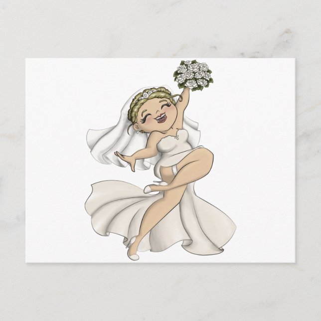 Invitation Carte Postale Mariée Heureuse 02 (Devant)