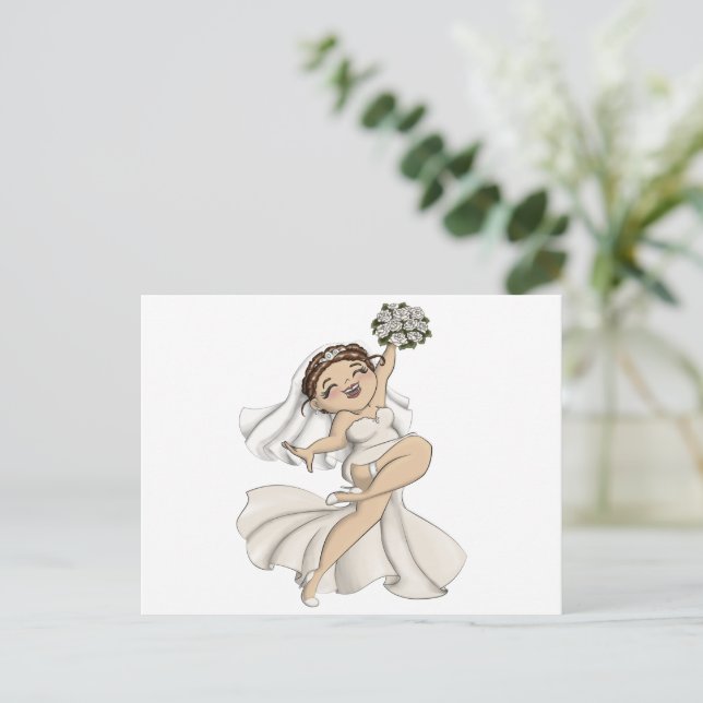 Invitation Carte Postale Mariée Heureuse 10 (Debout devant)