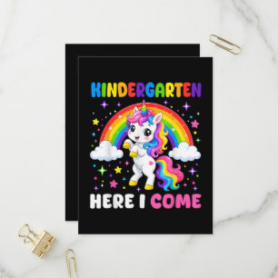 Invitation Carte Postale Maternelle me voilà Licorne Rentrée scolaire