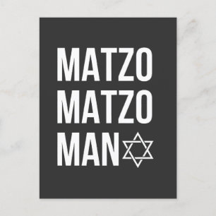 Invitation Carte Postale Matzo Matzo Man Hanoukka juif 