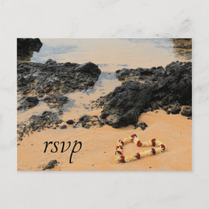 Invitation Carte Postale Maui Lei sur la plage secrète RSVP