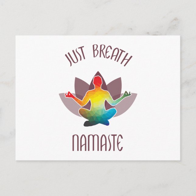 Invitation Carte Postale Méditation Namaste Lotus Fleur Yoga Pose Spirituit (Devant)