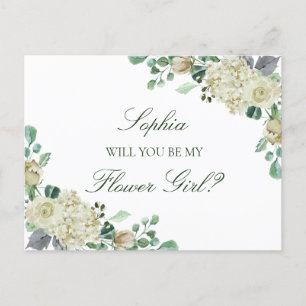 Invitation Carte Postale Megan Greenery Fille d'honneur Demoiselle d'honneu