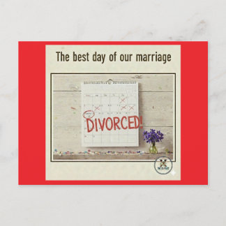 Invitation Carte Postale Meilleur Jour - Divorcé !