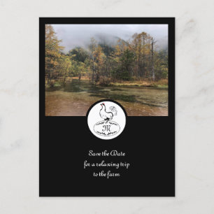 Invitation Carte Postale Mère Hen Silhouette Silhouette Monogramme avec pho