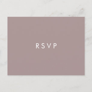 Invitation Carte Postale Minimal chic prune   Choix de repas pour RSVP au m